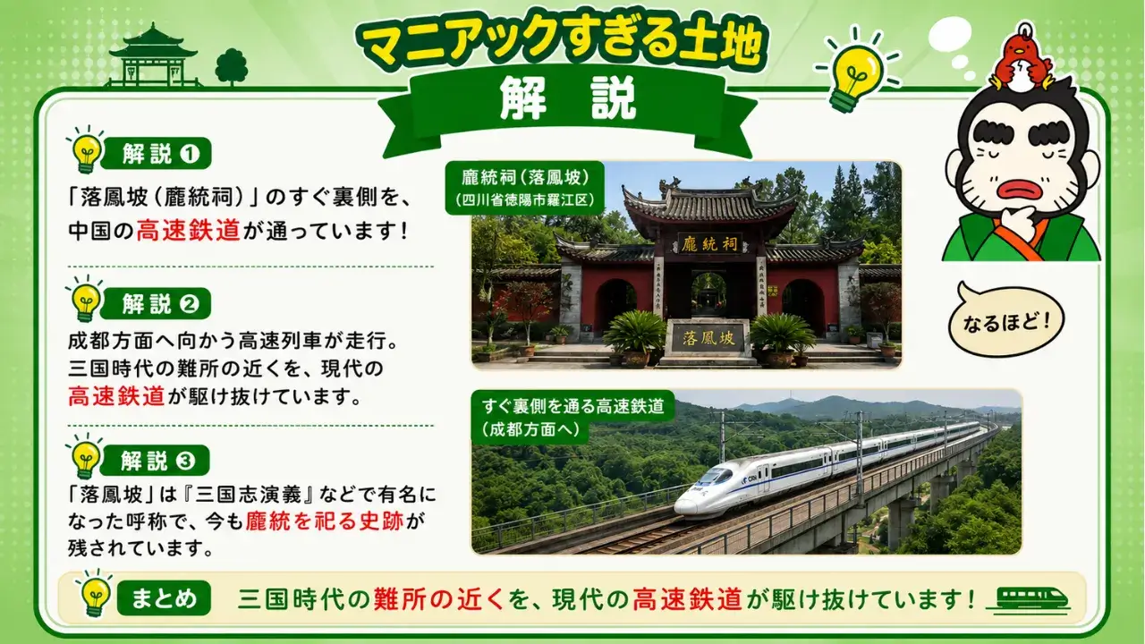 龐統(鳳雛)が散った「落鳳坡」の裏を通る巨大インフラとは?(生配信に利用した資料キャプチャ)